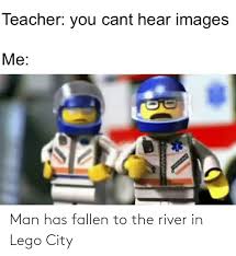 A man has fallen into the river in Lego City