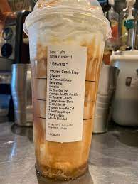 venti caramel frappuccino with non fat coconut milk exactly 2 1/2 cups